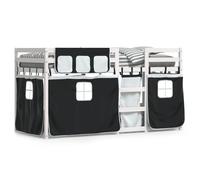 (white and black, 90 x 200 cm) vidaXL Bunk Bed with Curtains Kids Twin Sleeper Blue 90x190 cm Solid Wood Pine