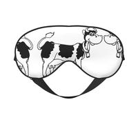 White and Black Cow Light Blocking Sleep Mask Adjustable Comfortable Soft Eye Cover Reversible Night Rest