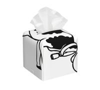 white and black cow Print Leather Tissue Box Cover - Foldable Organizer Holder - Easy Storage & Decorative Tissue Box Cover