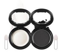 White and Black Eyeshadow Single, 2 Pcs Shimmer White and Matte Black Eye Shadow, Make-Up Pressed Fine Powder Palette, High Pigment Long-lasting Sweatproof Eye Shadow With Mirror And Brush For Women