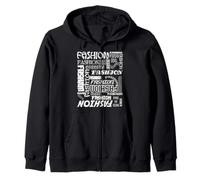 WHITE AND BLACK FASHION - WHITE TEXT- ARTPOGRAPHY Zip Hoodie