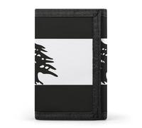White and Black Lebanon Flag Wallet for Men Trifold Wallets Credit Card Holder Minimalist Front Pocket for Women