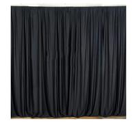 White And Black Panel Poly Wedding Backdrop Curtain Seamless Backdrops Stage Background Event Party Decoration Backdrop Curtain(Black,2.8m W x 2.8m Height)