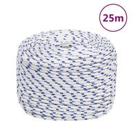 vidaXL Strong Polypropylene Boat Rope for Sailing, Boating, Yachting, Rigging- Durable, Easy to Handle, Weather and Abrasion Resistant, White, 6mm, 25 meters