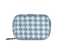 White and Blue American Plaid First aid Bag with Detachable Compartments Portable Organizer Travel case for Purse