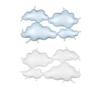 White and Blue Foil Balloon Clouds - Party Decorations & Backdrop for Birthday, Baby Shower, or Celebration