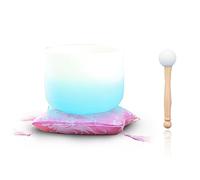 White And Blue Gradient, Crystal Yoga Singing Bowl, 8-12 ", Handmade, Meditation Props, Relieve Fatigue And Anxiety, Suitable For Beginners And Professionals,9 Inches