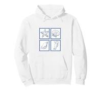 White and blue Seashell Starfish Ocean Sea Beach Pullover Hoodie