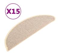 vidaXL Stair Mats 15 pcs 56x17x3 cm White and Brown Half Round
