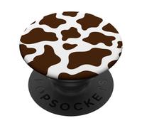 White and Brown Cow Print Cute Aesthetic Animal Y2K Cowgirl PopSockets Adhesive PopGrip