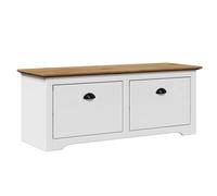 vidaXL Hallway Bench BODO White and Brown 114x40x45 cm