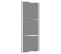 (White and dark transparent, 83 x 201.5 cm (W x H)) vidaXL Interior Door ESG Glass and Aluminium Bedroom Door Indoor Inner Door