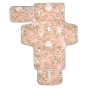 White and Gold Cartoon Cute Kitten Reusable Changing pad for Baby with Tissue Pocket Portable Changing pad for Baby for Moms, Dads cambiadores de pa?ales para Bebes