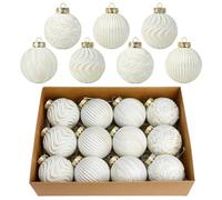 White and Gold Christmas Ornaments, 3.15 inches Christmas Tree Decorations Large Shatterproof Xmas Ball Ornaments for Christmas Decor
