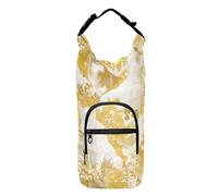 White and Gold Cool Wolf Water Bottle Waist Pack Functional Water Bottle Carrying Bag Cross Body Water Bottle Holder,Fits 20 oz, 24 oz, 32 oz,40 oz bottles, White and gold cool Wolf, One Size