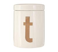 Mono White and Gold Tea Canister - Gold