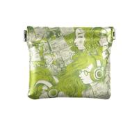 White and Green Cartoon Characters Small Leather Coin Purse Convenient Jewelry for Women Girls