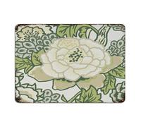 White And Green Floral Funny Novelty Metal Tin Sign Decorative Laundry Wall Art Plaques Traditional Chinese Colorful Home Decor Garage Signs for Front Door Men Outdoor 10x14 Inch