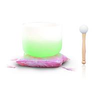 White And Green Gradient, Crystal Yoga Singing Bowl, 8-12 ", Handmade, Meditation Props, Relieve Fatigue And Anxiety, Suitable For Beginners And Professionals,12 Inches