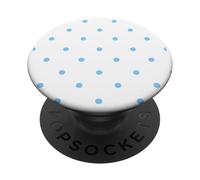 White and Light Blue Polka Dots Classic Polkadots GirlPreppy PopSockets Adhesive PopGrip