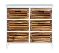 White and Natural 6 Drawer Chest, Contemporary Drawer Chest, 6 Drawers Unit, White 6 Drawer Chest Dresser