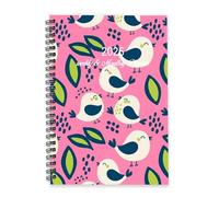 White and Navy Birds Diary 2026 A5 To Do List Notebook 2026 Daily Diary for Men Journal for Homework Week To View Monthly Year Planner with Dotted Line Note Page Slim