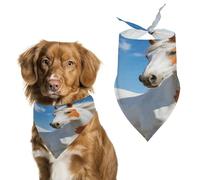 White and Orange Steed Pet Scarfs Funny Adjustable Cat Scarves Washable Decorative Pet Triangle Bibs Bandanas for Medium Dog Pets for Pet Daily Wear Parties Modeling
