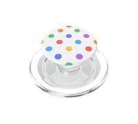 White and Pastel Rainbow Polka Dot Aesthetic Cute Big Dots PopSockets PopGrip for MagSafe