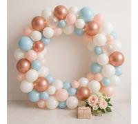 White And Pink Balloon Arch Kit Rose Gold Balloons Confetti Balloon for kids, Men, Boy Birthday Party, Wedding, Anniversary, Retirement Decorations ballons 100 pack - Balloons Garland Kit