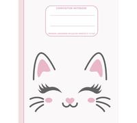 White and Pink Kawaii Cat Composition Notebook: Cute Japanese style White and Pink Kawaii Cat Face Notebook| US Wide Ruled | 100 Sheets | 7.5” x ... for School, Writing, Drawing, and Journaling