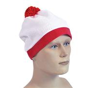 White And Red Bobble Fancy Dress Hat