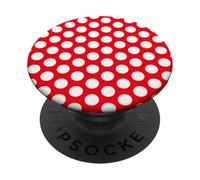 White and Red Polka Dots, Stocking Suffer, Retro,Christmas, PopSockets Adhesive PopGrip