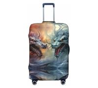White and Red Storm Dragon Travel Luggage Covers - Elasticity Suitcase Covers Protector for Luggage 18-32 Inch