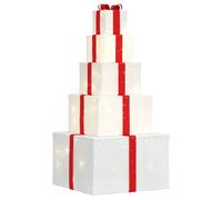 (white and red) vidaXL Christmas Decoration Gift Box Xmas Ornament Box Xmas Light 250 LEDs