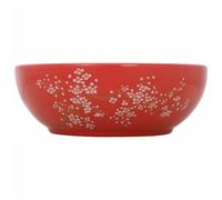 (white and red) vidaXL Countertop Basin Bathroom Sink Wash Basin Vessel Sink Round Ceramic