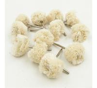 White and Silver Wool Polishing Brush, 20pcs Grinding Buffing Wheel Rotary Tools for Metal and Gemstones (2.35mm)
