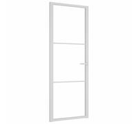 (White and transparent, 76 x 201.5 cm (W x H)) vidaXL Interior Door ESG Glass and Aluminium Bedroom Door Indoor Inner Door