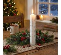 White Angel and Stars Advent Pillar Candle 6 - Christmas Countdown Candle, 70hr Burn, Festive Candle for Table, Mantelpiece & Seasonal Décor