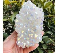 White Angel Aura Quartz Point Electroplated Crystal Cluster Ornaments (Size : 130-150g) Gemstone Stone