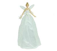 White Angel Christmas Tree Topper with Patterned Skirt (28cm)