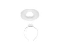 White Angel Halo Headband - Feather Halloween Christmas Cosplay Costume Accessory - Party Festive Birthday Decoration - For Kids & Adults - 12cm x 17cm One Size