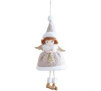 White Angel Star Christmas Tree Ornament 22cm Polyester
