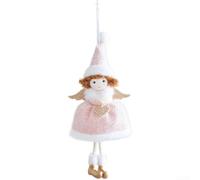 White Angel Star Christmas Tree Ornament 22cm Polyester