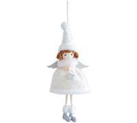 White Angel Star Christmas Tree Ornament 22cm Polyester