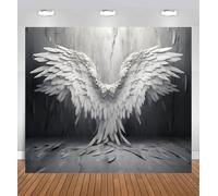White angel Wings Backdrop Fantasy Spiritual Photography Background Dreamy Feather Wings Wallpaper for Birthday Wedding Party Decorations Artistic Portrait Photo Booth Studio Props(I,150x210cm)