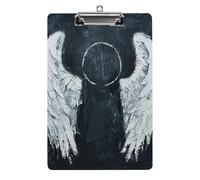 White Angel Wings Clipboard, A4 Acrylic Clipboard with Hanging Hole, Ultra-Light Clip Board - Holds 100 Sheets, Shatterproof Document Holder for Office, 12.5" X 8.5"