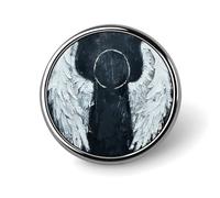 White Angel Wings Round Badge Cute Brooch Hats Jackets Decor Personalized Lapel Pin Clothing Jewelry Accessories for Wedding Party Gift