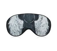 White Angel Wings Sleep Mask for Women Men Side Sleeper Eye Cover with Adjustable Strap Soft Breathable Blackout Mask Slip-Free Deep Sleeping Travel Essentials