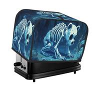 White Animal Bones Toaster Cover 2 Slice Kitchen Small Appliance Covers With Pockets Dust And Fingerprint Protectio