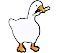 White Animal Brooch Cartoon Goose Pin Anime Jewellery Lapel Badge for Backpacks Jackets Children Men Women Practical Novelty Jewellery, Metal